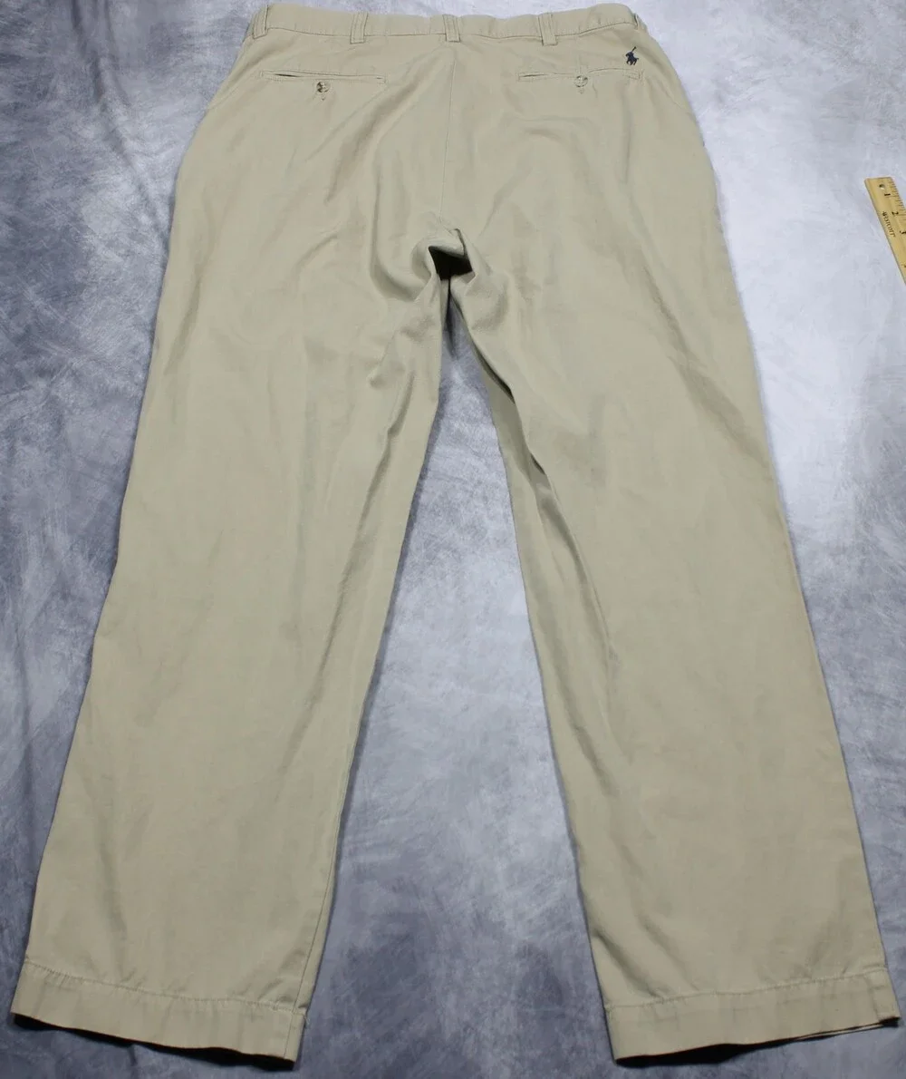 Vintage Polo Ralph Lauren Pants Mens 36x32 Beige Prospect Pant Chino Straight